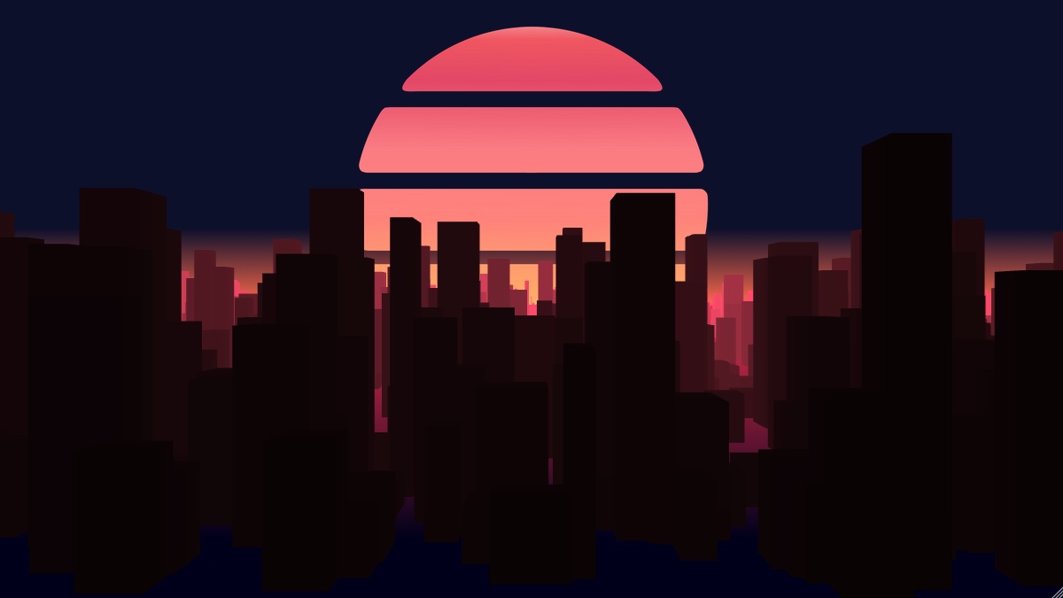 An image preview of the Train Ride project, showing a stylized 3D scene of a train moving through a city at sunset.